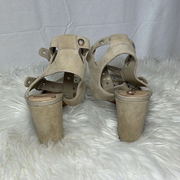 Sam Edelman Eyda Tan Suede Grommet Detailed Strappy Sandals Sz 7.5 - Picture 3 of 8